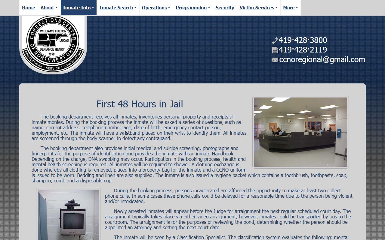 CCNO first 48 hours booking intake for Fulton County inmate records
