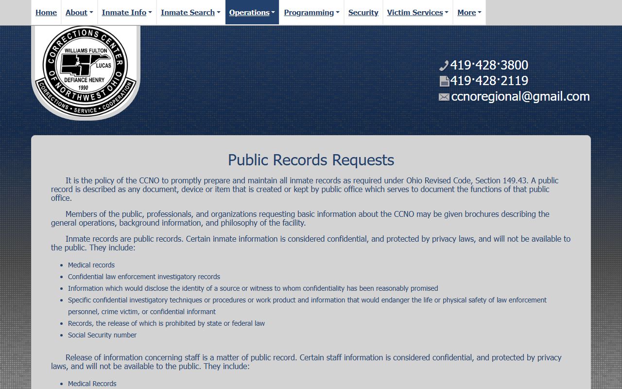 CCNO public records request page for Fulton County booking photos