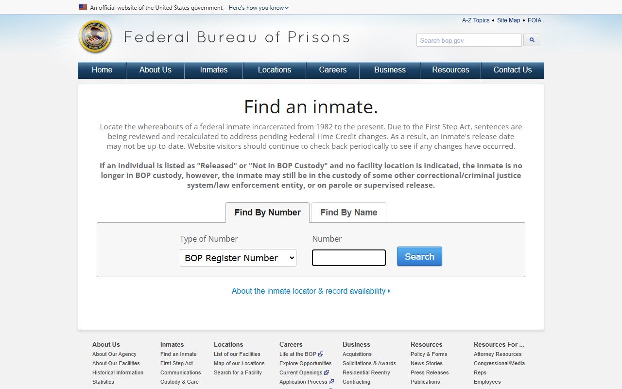 BOP inmate locator for federal custody related to Fulton County mugshot searches