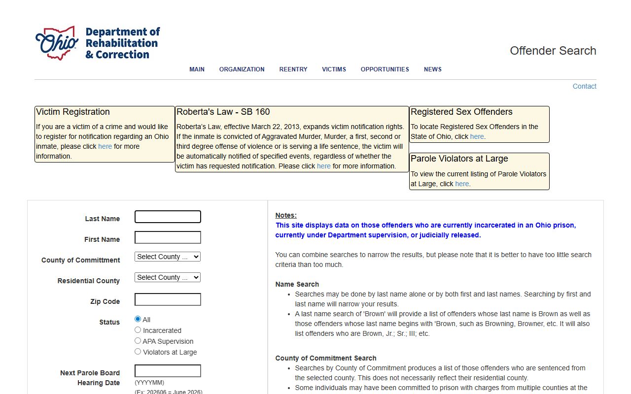 ODRC offender search for Fulton County sentenced inmate records
